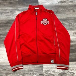 Nike Ohio State University Buckeyes OSU Red‎ Mens Large Windbreaker Track Jacket
